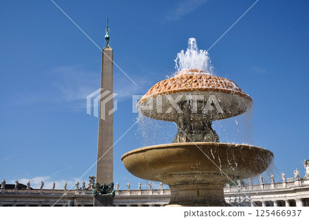 Fountain and Obelisk in St. Peter's Square Fountain and Obelisk in St. Peter's Square 125466937