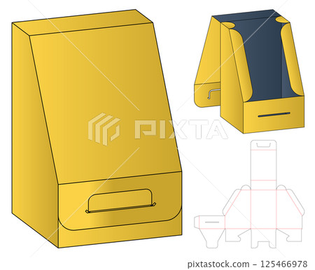 Box Packaging Dieline Blueprint Template Box Packaging Dieline Blueprint Template 125466978