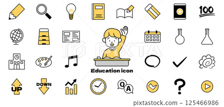 兒童教育圖示向量插圖設定簡單 125466986