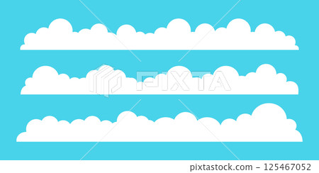 Cloud illustration set, title, line, banner, headline Cloud illustration set, title, line, banner, headline 125467052