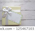 Gift box and card copy space right 125467103
