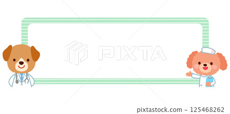 Cute dog doctor copy space notice speech bubble Cute dog doctor copy space notice speech bubble 125468262