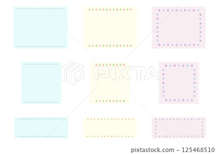 Pastel colored 3-color frame set: jagged Pastel colored 3-color frame set: jagged 125468510