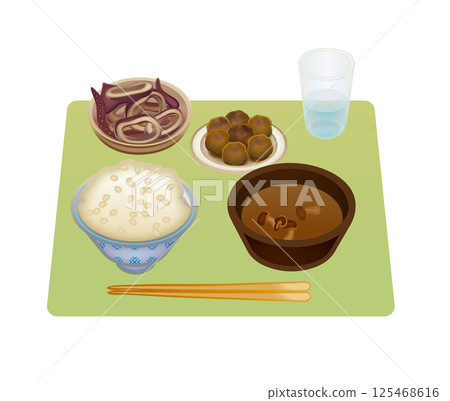 營養均衡的日本料理插圖 125468616