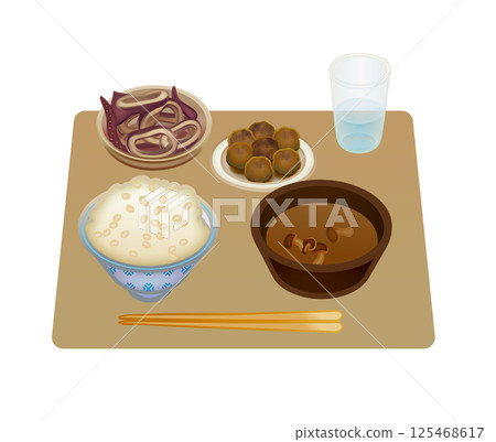 Delicious illustrations of healthy Japanese food 125468617