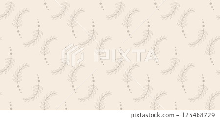 Gentle cozy print with silhouette of leaves 125468729