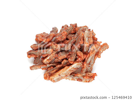 Deep-fried burdock paste with chili peppers [white background, cutout] 125469410