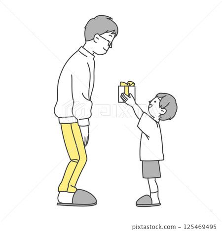 孩子在父親節送禮物 孩子在父親節送禮物 125469495