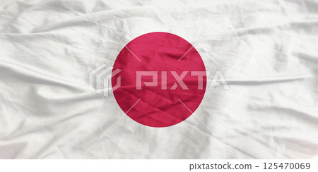Japan Flag Wind Waving Close Up Japan Flag Wind Waving Close Up 125470069