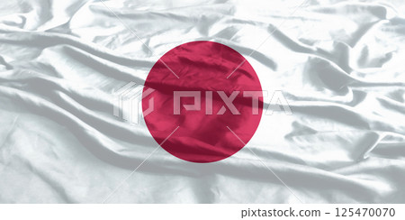 Japan Flag Wind Waving Close Up Japan Flag Wind Waving Close Up 125470070