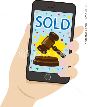 拍賣獲勝的藍色黑色智慧型手機螢幕 拍賣獲勝的藍色黑色智慧型手機螢幕 125470173