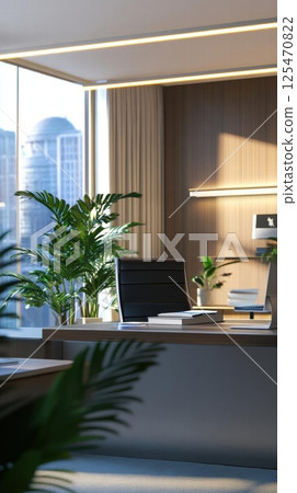 office in loft style with gray laptop office in loft style with gray laptop 125470822