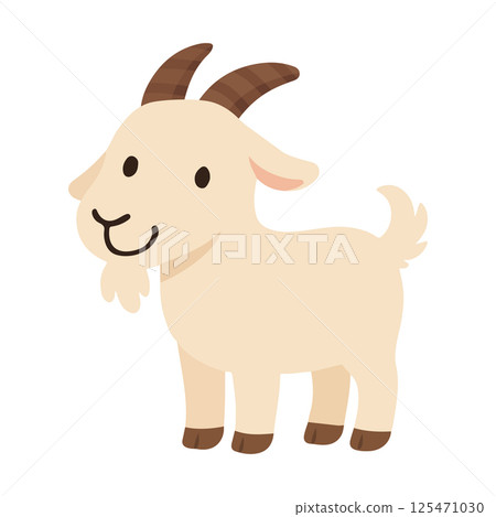 Goat Character Isolated on White 125471030