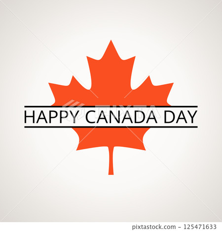 Happy Canada Day Maple Leaf. 125471633