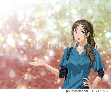 護理師做推薦姿勢的插畫素材 125471857