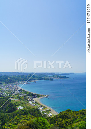 [Kyonan Town, Awa District, Chiba Prefecture] View of Genna Coast and Hota Central Coast from Mount Nokogiri 125471959