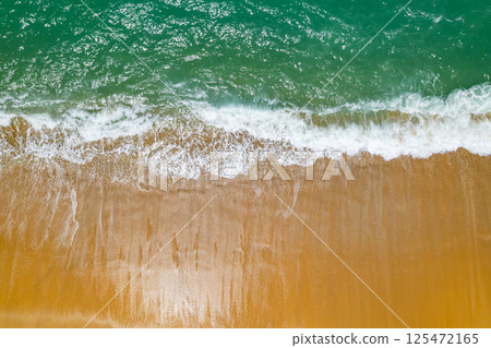 Aerial view beautiful sea surface nature background,Amazing waves texture ocean sea background 125472165