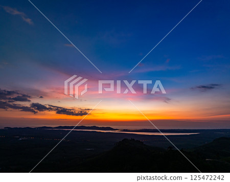 Amazing light sunset or sunrise sky landscape view,Beautiful nature colorful sky background 125472242