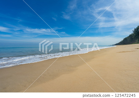 Aerial view beautiful sea surface nature background,Amazing waves texture ocean sea background 125472245