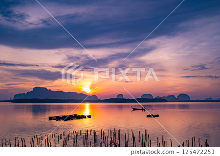 Amazing light sunset or sunrise sky landscape view,Beautiful nature colorful sky background 125472251