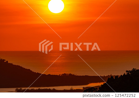 Amazing light sunset or sunrise sky landscape view,Beautiful nature colorful sky background 125472252