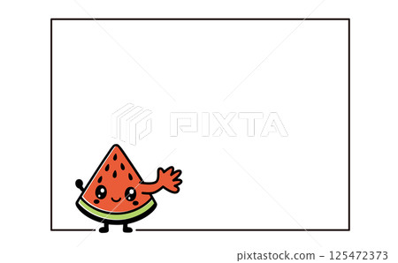 Fruit character frame design, watermelon 125472373