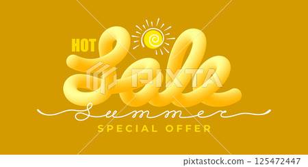 Hot Summer Sale Banner Template 125472447