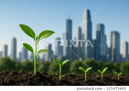 Young shoots and blue skies nurturing the city's future 125473483