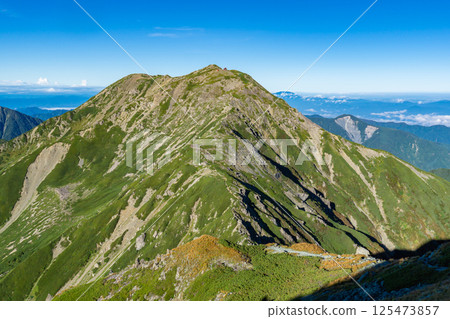 Arakawadake (Nakadake) seen from Mt. Akuzawadake Southern Alps Climbing Mt. Akuzawadake and Mt. Arakawadake Arakawadake (Nakadake) seen from Mt. Akuzawadake Southern Alps Climbing Mt. Akuzawadake and Mt. Arakawadake 125473857