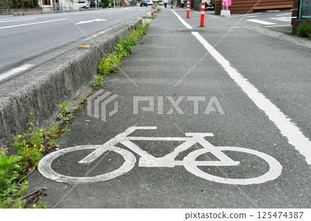 僅限自行車通行的道路標誌 僅限自行車通行的道路標誌 125474387
