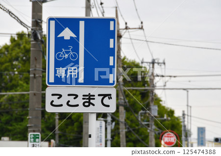 Bicycle-only sign 125474388