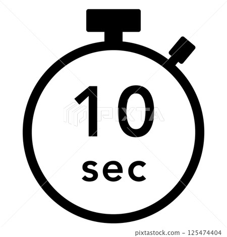 10 second stopwatch icon 125474404