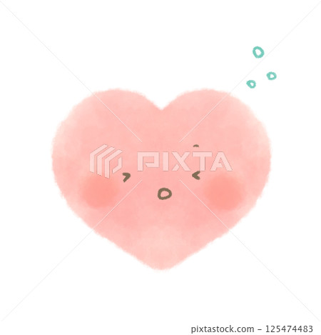 帶有紅色心形標記的睡臉水彩插圖 帶有紅色心形標記的睡臉水彩插圖 125474483