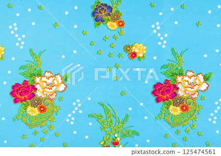 Traditional style fabric textile for background. 125474561
