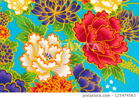Traditional style fabric textile for background. Traditional style fabric textile for background. 125474563