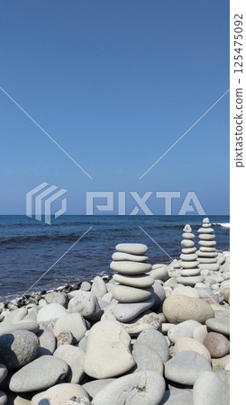 Stone Balancing at Nariishi Beach Stone Balancing at Nariishi Beach 125475092