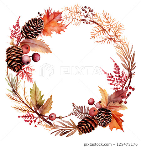 Watercolor painting Realistic Autumn natural leaves set botanical on white background. Watercolor painting Realistic Autumn natural leaves set botanical on white background. 125475176