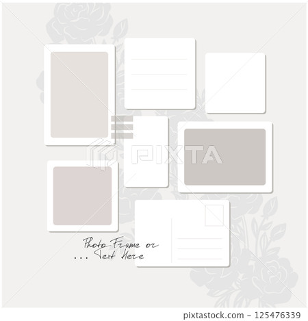 Blank collage Photo Frames Vector Template Illustration. Blank collage Photo Frames Vector Template Illustration. 125476339