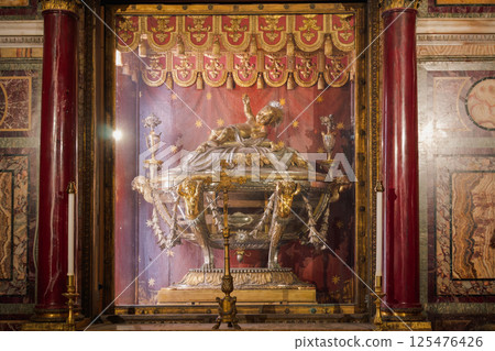 Papal Basilica of Saint Mary Major interior in Rome, Italy. 125476426