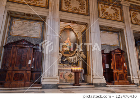 Papal Basilica of Saint Mary Major interior in Rome, Italy. 125476430