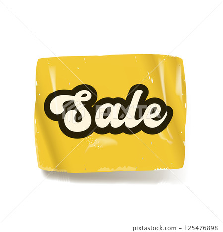 Yellow SALE sticker isolated on white. Orange Price sale sticker, sale sticker, price tag, retro label, sale or discount sticker, promotional badge set, shopping label png 125476898