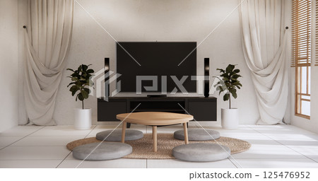 Cabinet TV wooden design on living room white modern style Cabinet TV wooden design on living room white modern style 125476952