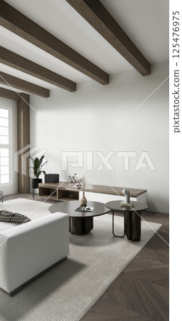 sofa armchair minimalist design muji style.3D rendering 125476975