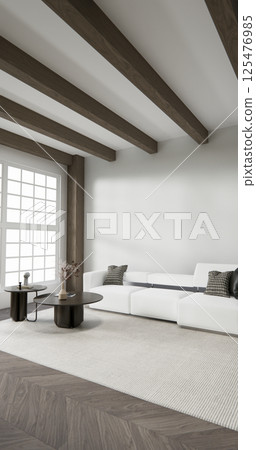 sofa armchair minimalist design muji style.3D rendering 125476985