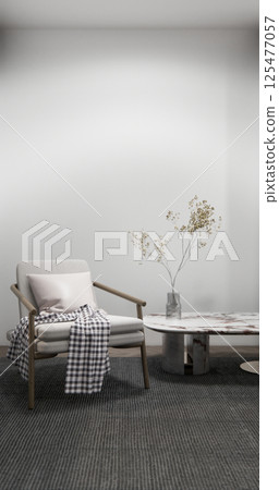 decor sofa armchair minimalist design muji style.3D rendering 125477057