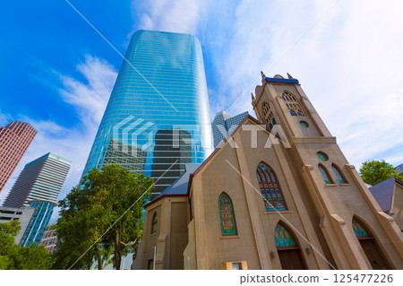 Houston cityscape Antioch Church in Texas US 125477226