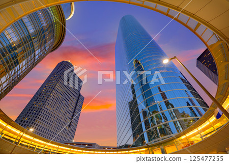 Houston Downtown sunset skyscrapers Texas Houston Downtown sunset skyscrapers Texas 125477255