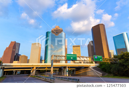 Huston skyline downtown from west Texas US Huston skyline downtown from west Texas US 125477303
