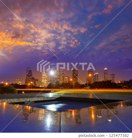 Houston sunset skyline from Texas US 125477382