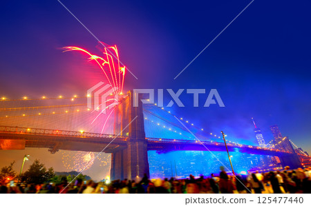 July 4th 2014 fireworks Brooklyn bridge Manhattan July 4th 2014 fireworks Brooklyn bridge Manhattan 125477440